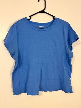 Old Navy Women's Short Sleeve Royal Blue Waffle Knit Tee
